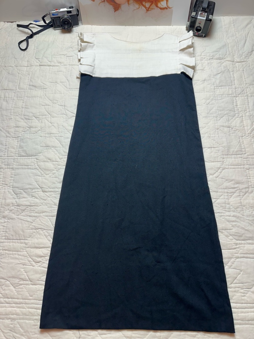 Vintage 90s Minimalist Column Dress | Quiet Luxury Colorblock · David Warren